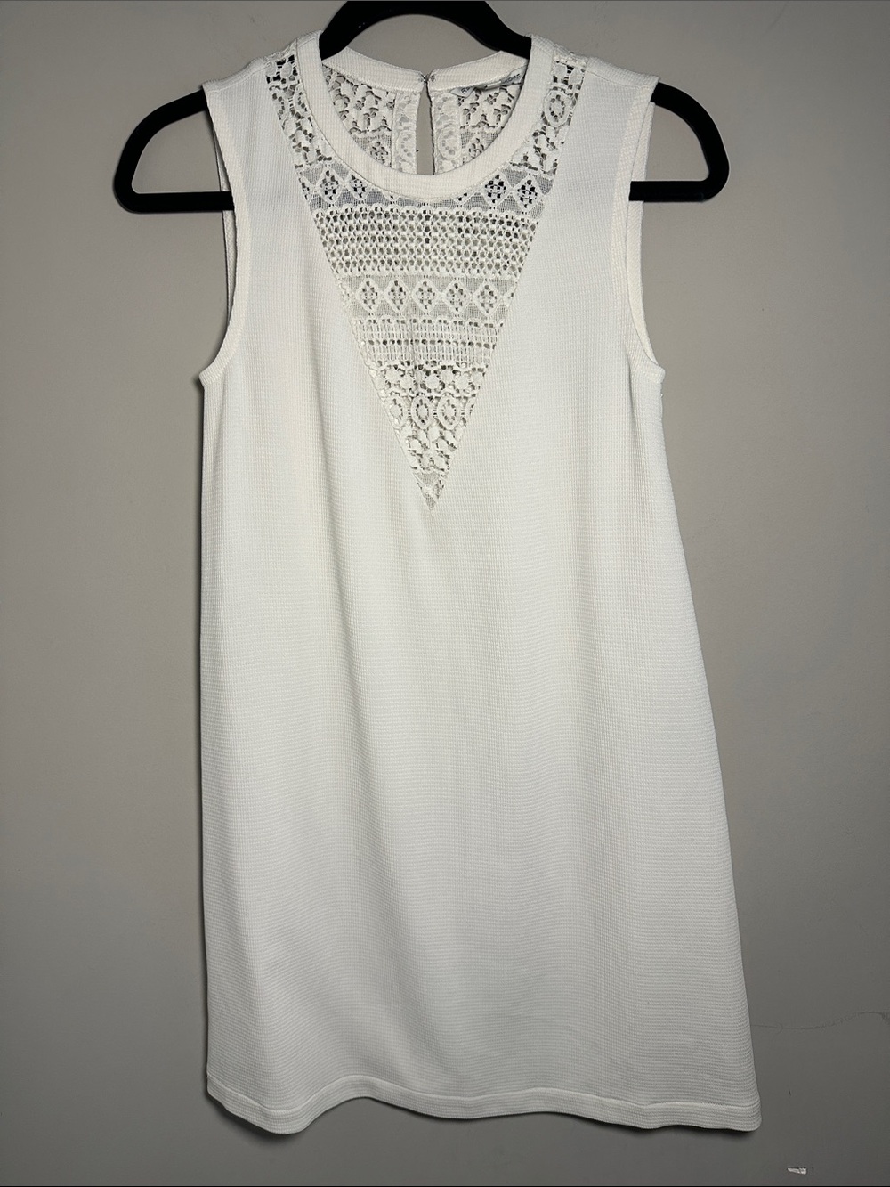 Rebecca Minkoff lace Inset sleeveless shift white dress